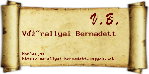 Várallyai Bernadett névjegykártya